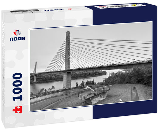 Penobscot Narrows Bridge - Maine in black white