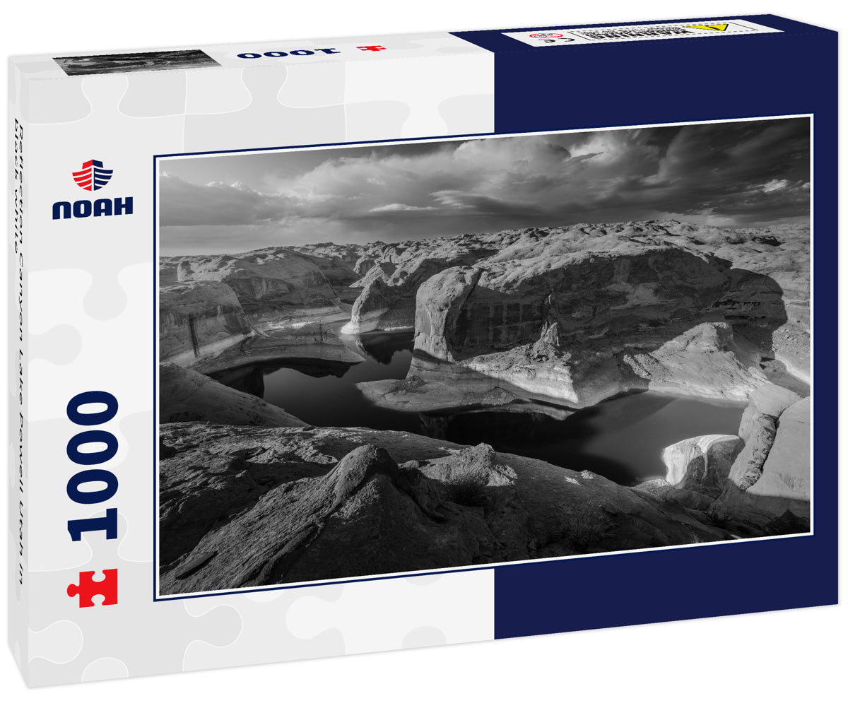 Reflection Canyon Lake Powell Utah in black white