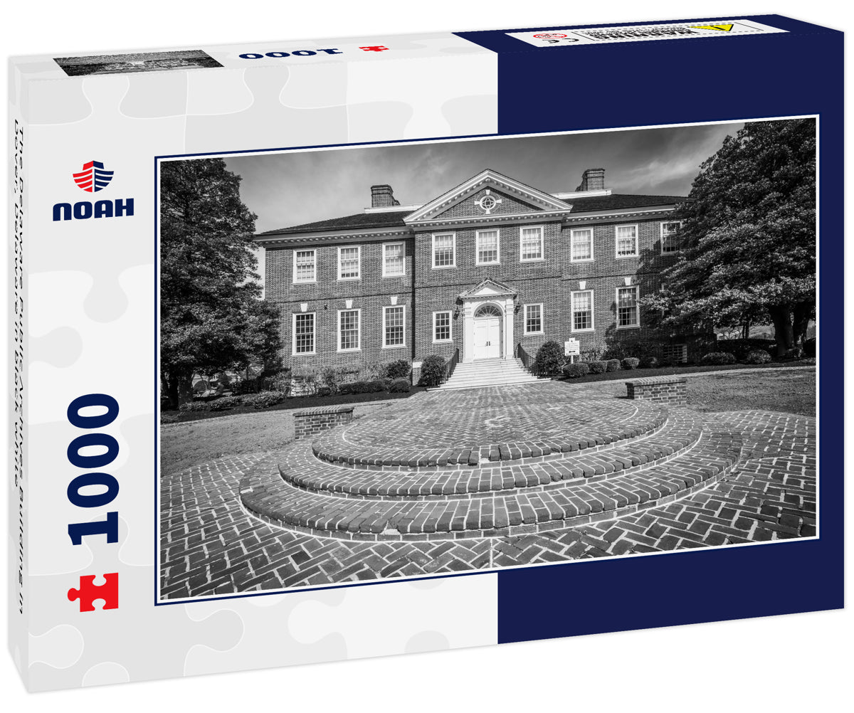 The Delaware Public Archives Building in Dover, Delaware in black white