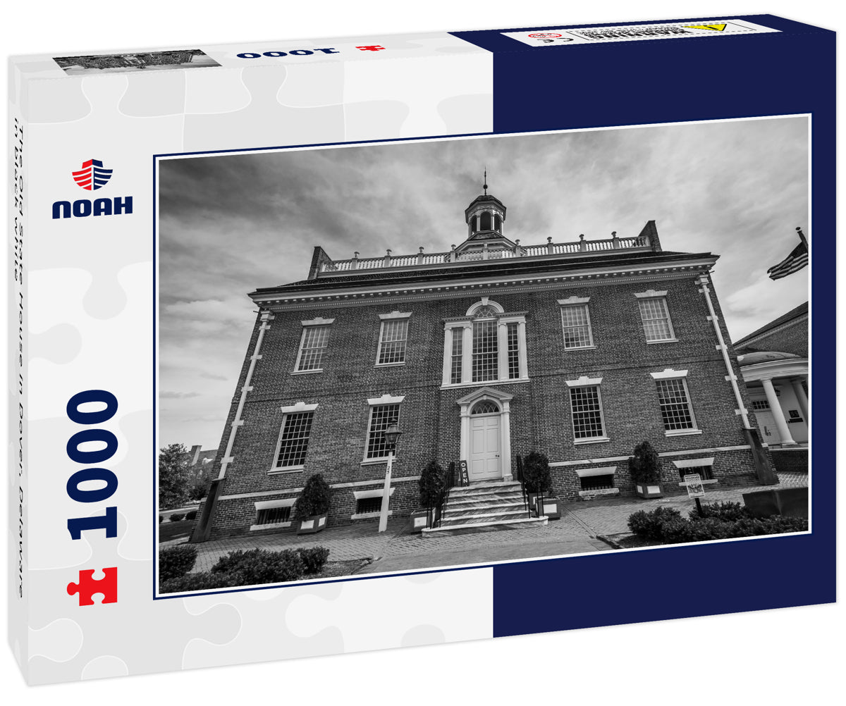 The Old State House in Dover, Delaware in black white