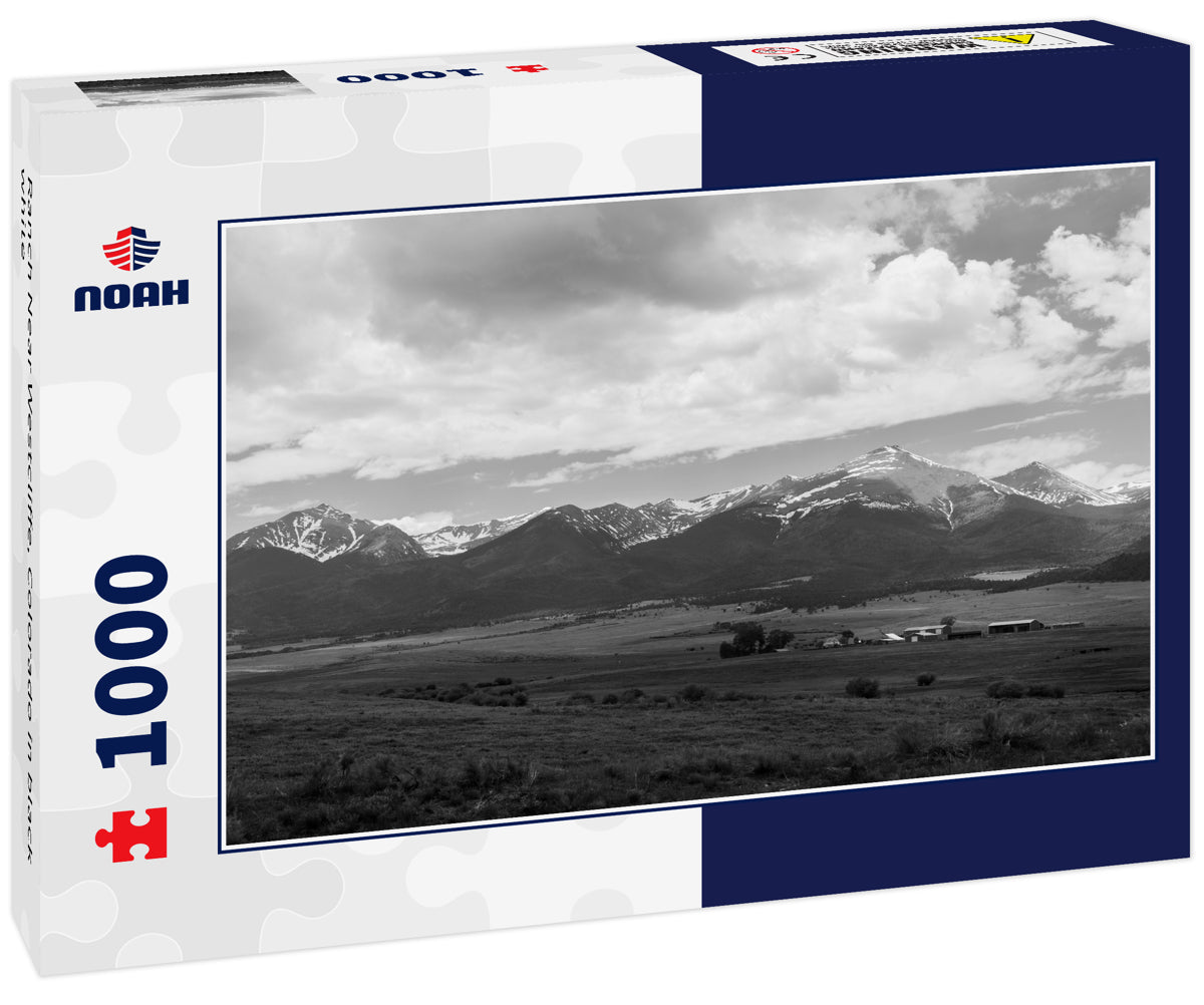Ranch Near Westcliffe, Colorado in black white