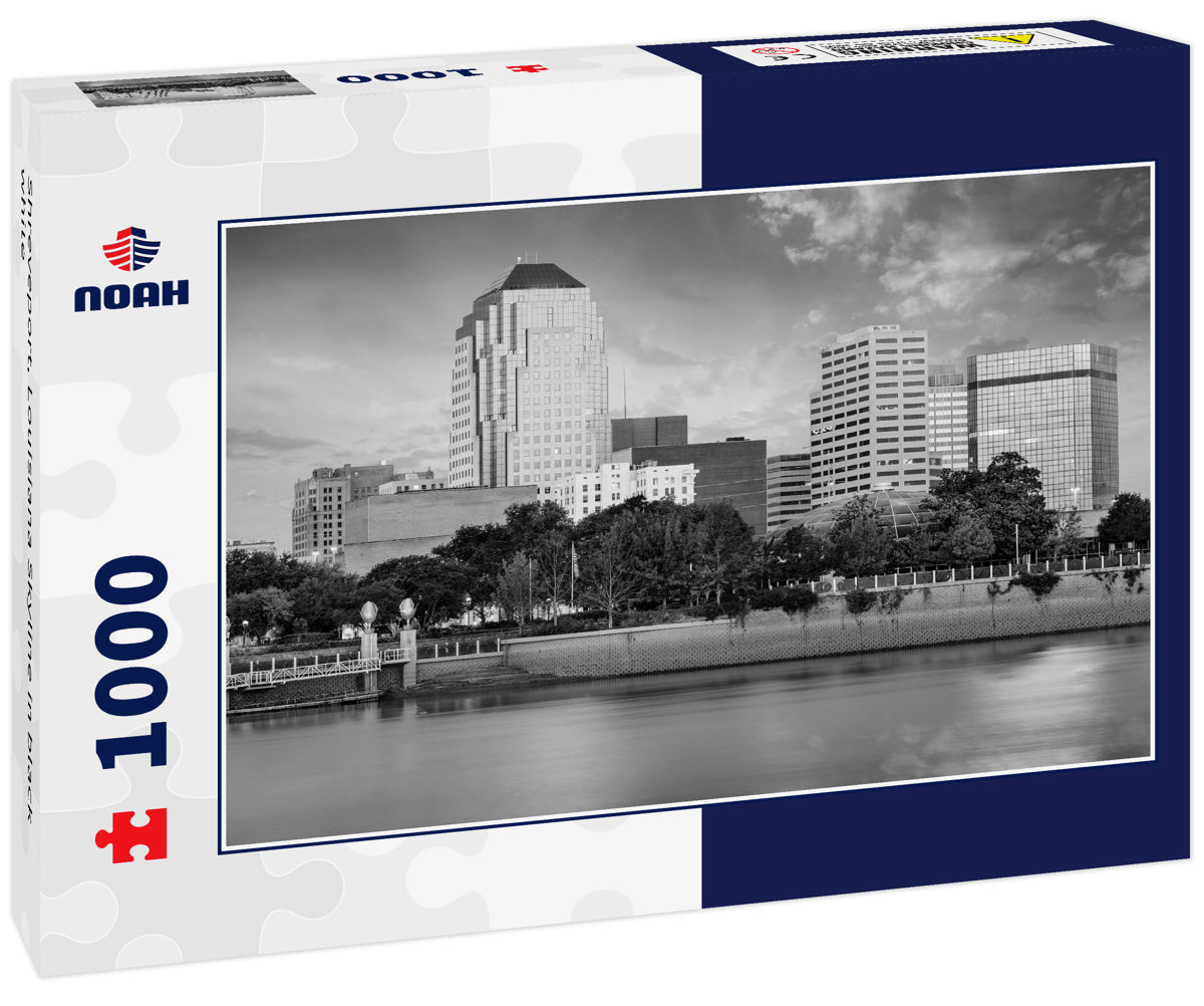 Shreveport, Louisiana Skyline in black white