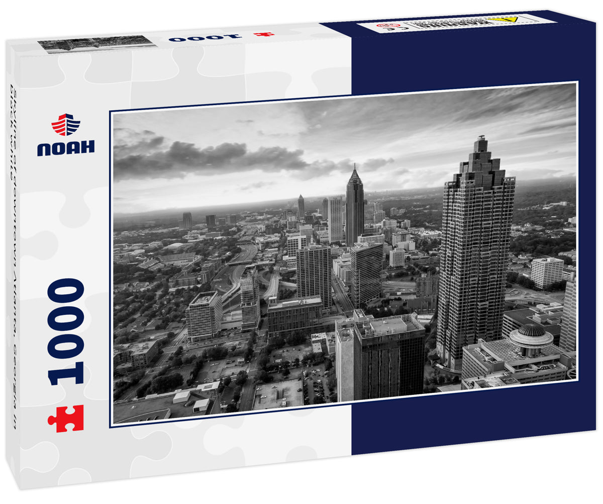 Skyline of downtown Atlanta, Georgia in black white