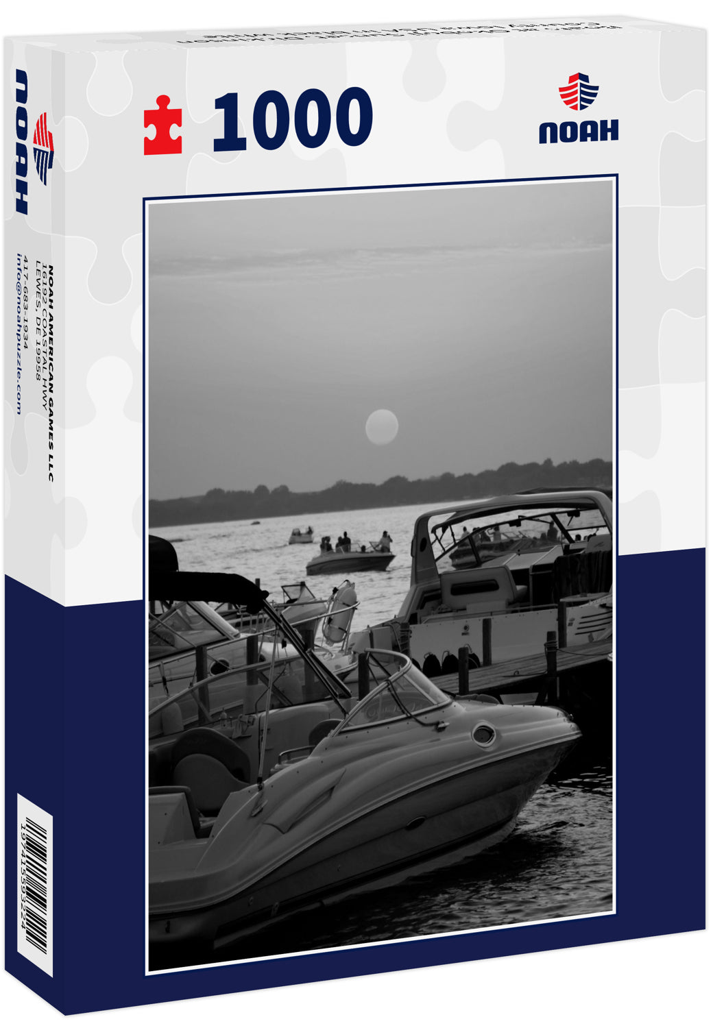 Boats at Okoboji Sunset, Dickinson County Iowa USA in black white