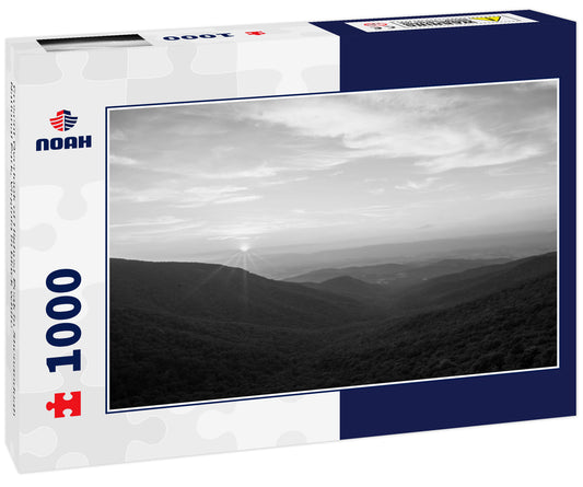Cresent Overlook of Highest Peak in Shenandoah National Park, Virginia in black white