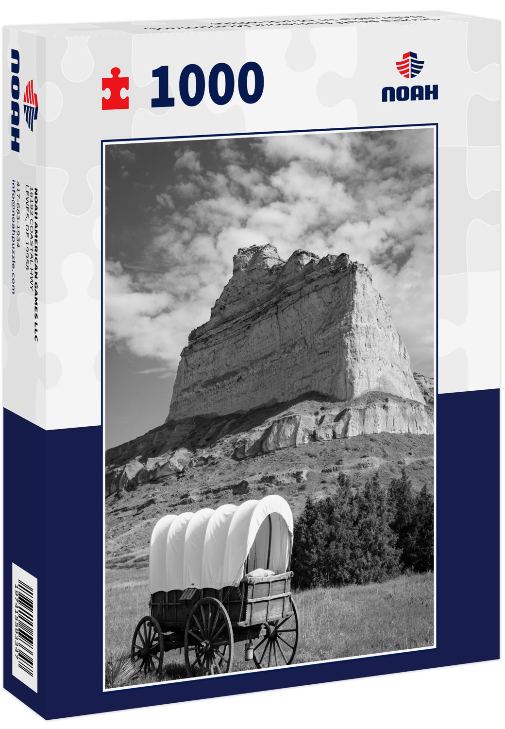 Scotts Bluff National Monument, Nebraska in black white