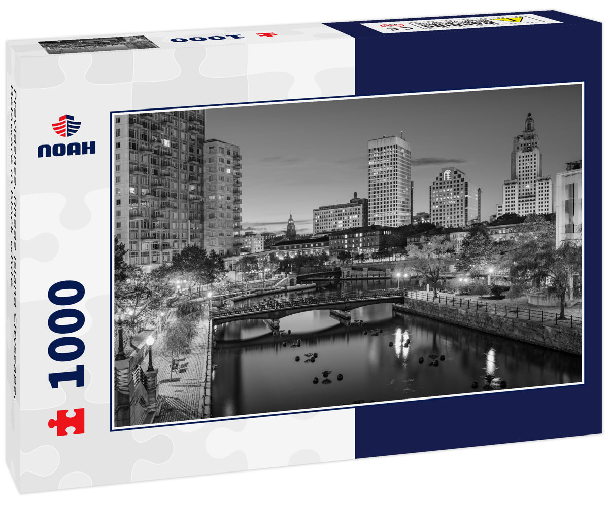 Providence, Rhode Island Cityscape, Delaware in black white