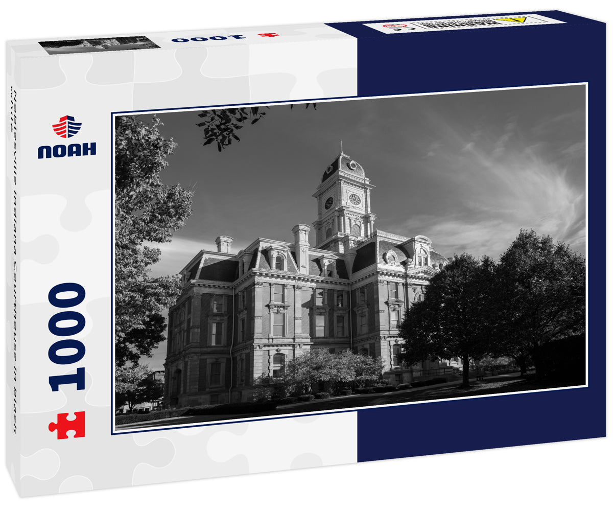 Noblesville Indiana Courthouse in black white