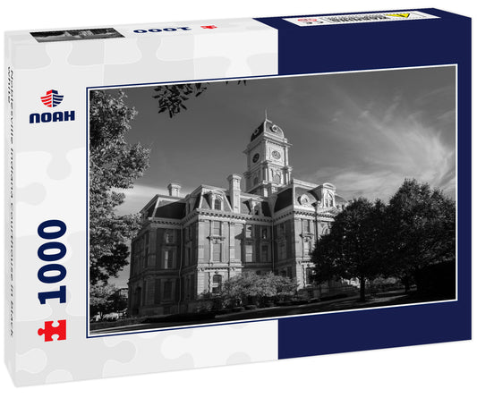 Noblesville Indiana Courthouse in black white