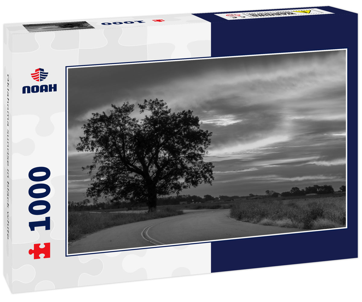 Oklahoma sunrise in black white