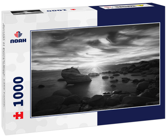 Sunset at Bonsai Rock, Lake Tahoe, Nevada in black white