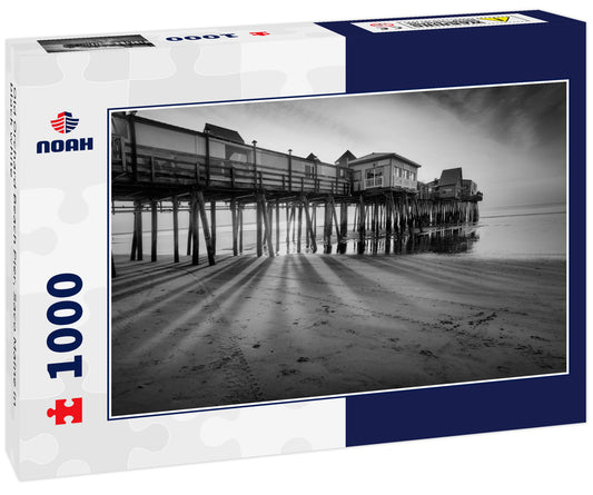 Old Orchard Beach Pier, Saco Maine in black white