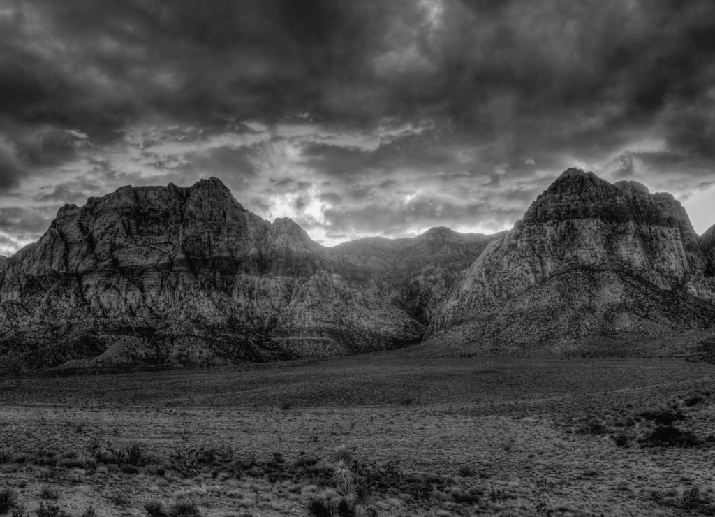 Nevada Sunset in black white