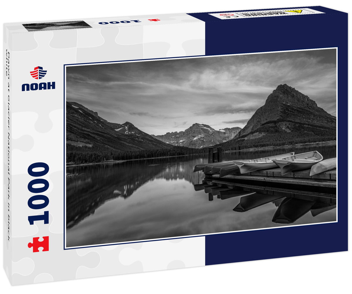 Dawn at Glacier National Park in black white