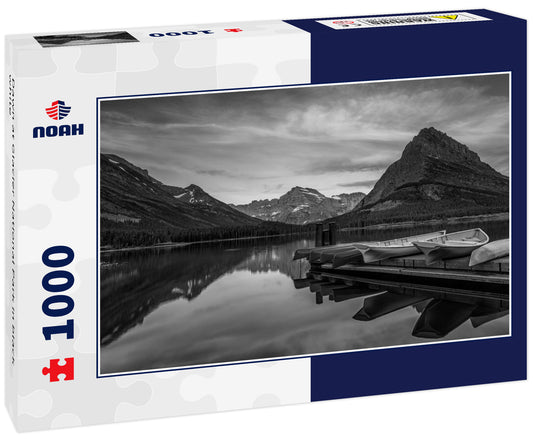 Dawn at Glacier National Park in black white