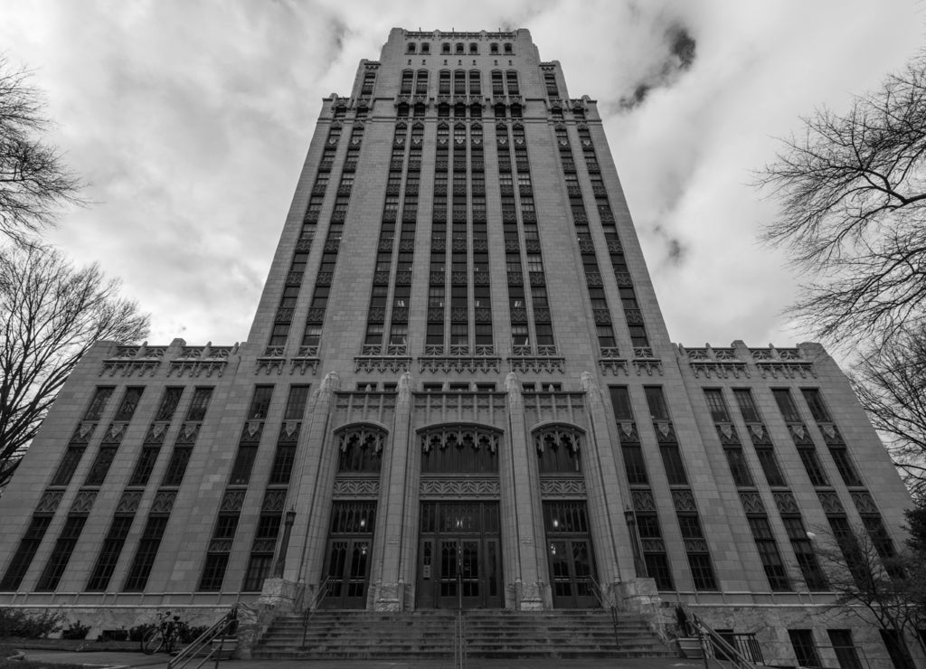 City Hall Building in Atlanta, Georgia in black white