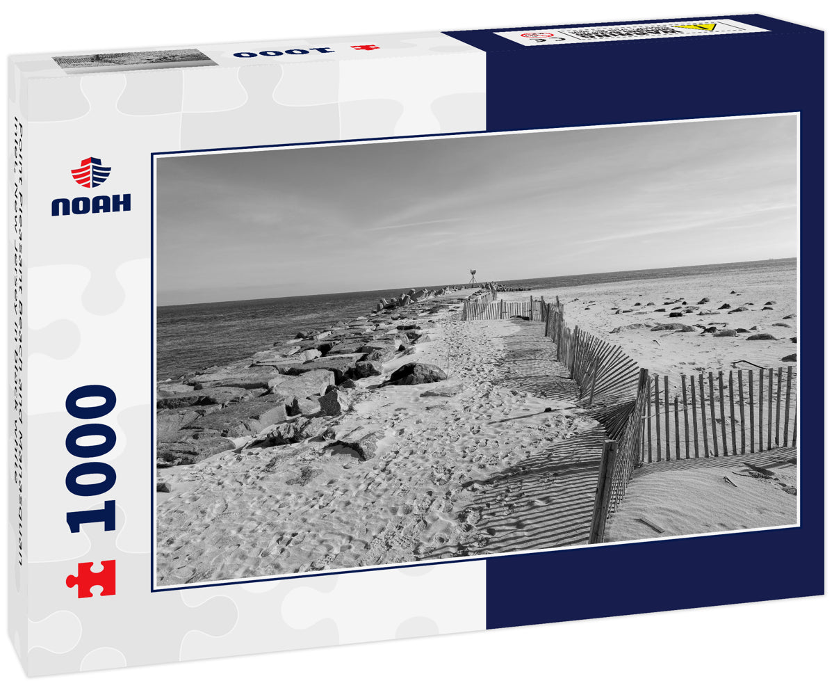 Point Pleasant Beach and Manasquan Inlet, New Jersey in black white