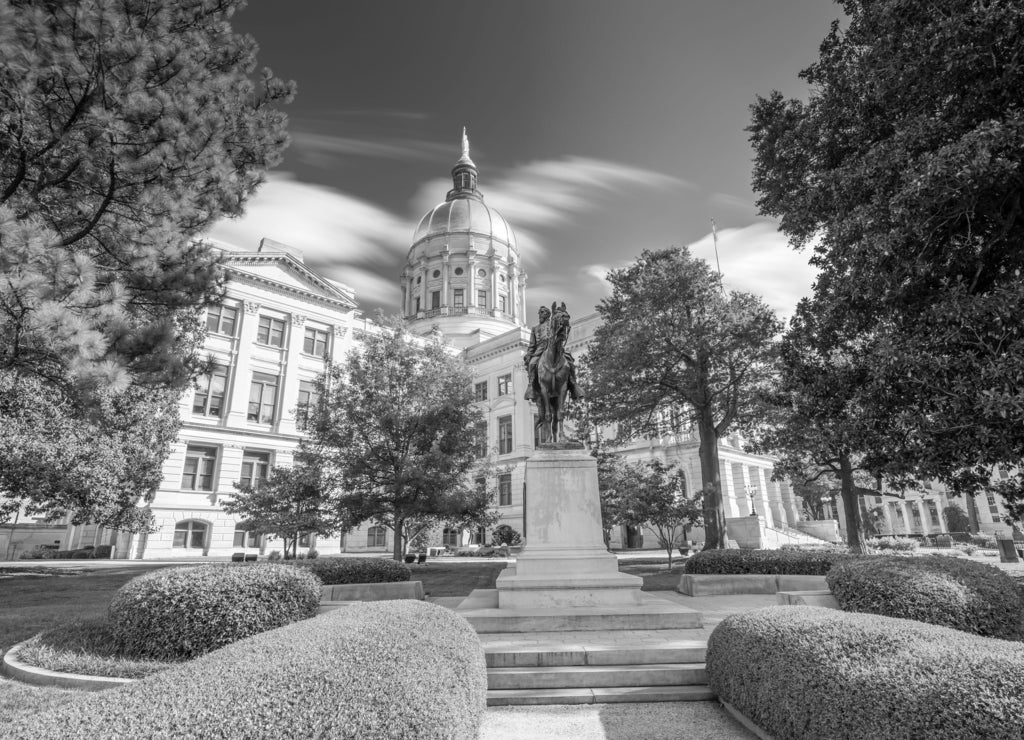 Atlanta Georgia State Capital in black white