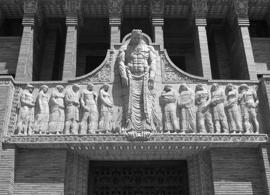 Woodbury County Courthouse Iowa USA in black white