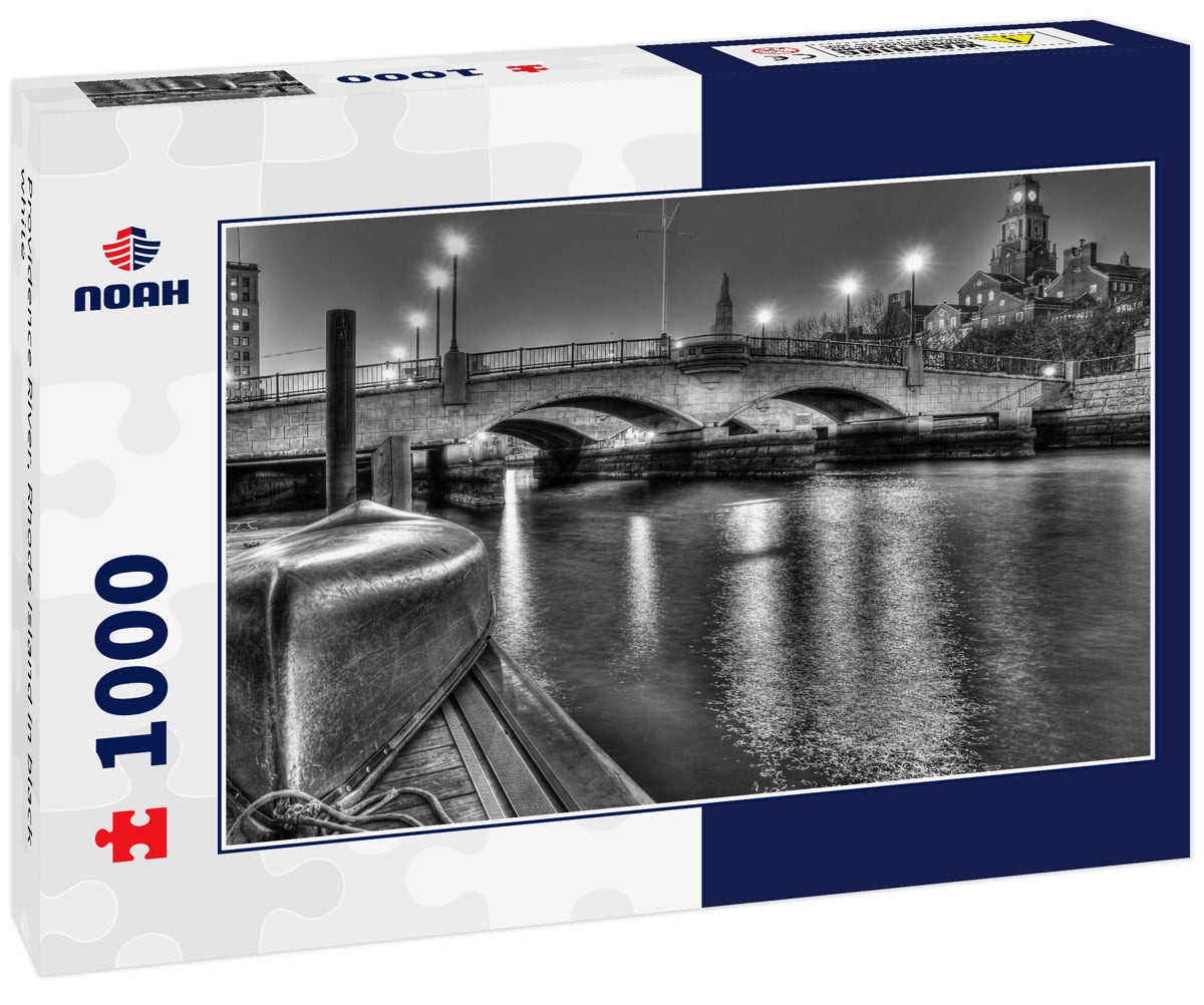 Providence River, Rhode Island in black white