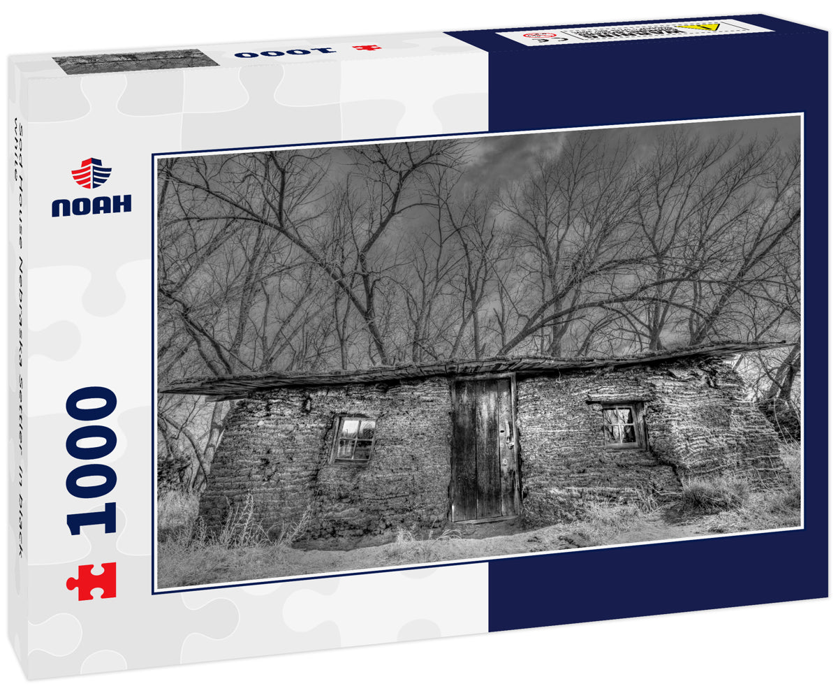Sod House Nebraska Settler  in black white