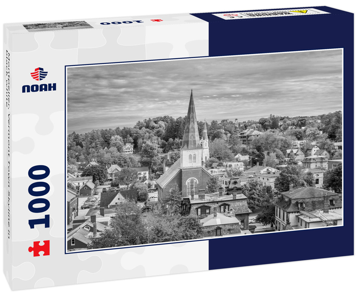 Montpelier, Vermont Town Skyline in black white