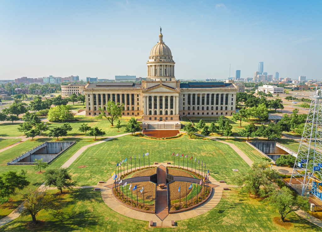 Aerial View of Oklahoma City Capitol Building