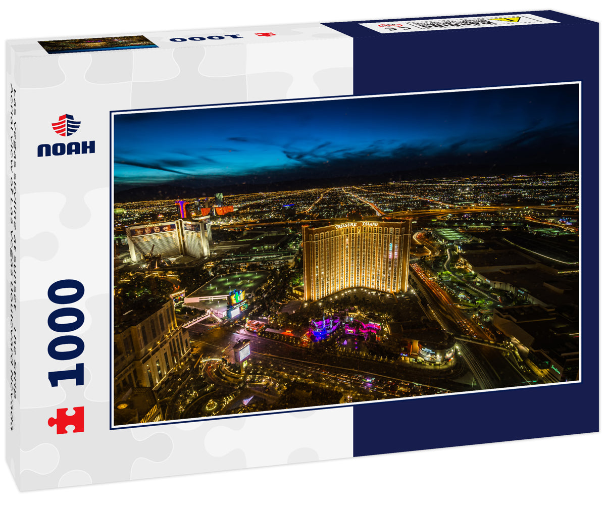 Las Vegas skyline at sunset - The Strip - Aerial view of Las Vegas Boulevard Nevada