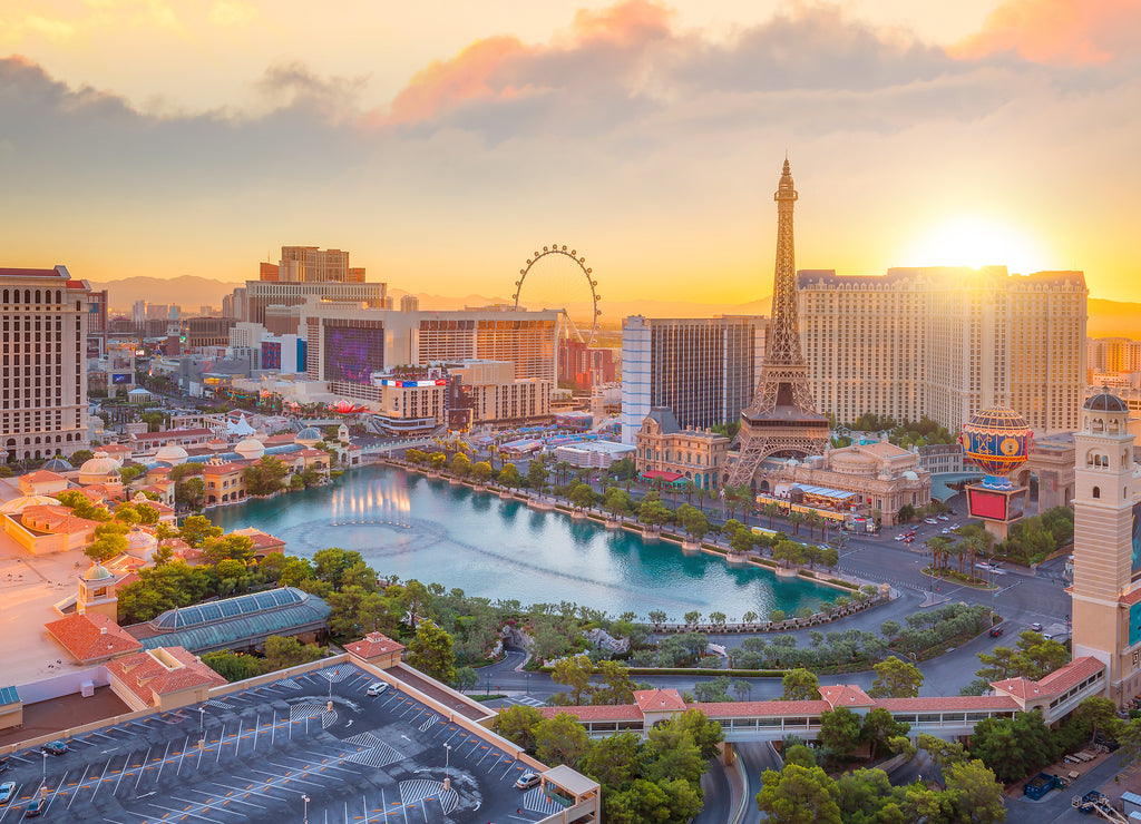 Aerial view of Las Vegas strip in Nevada