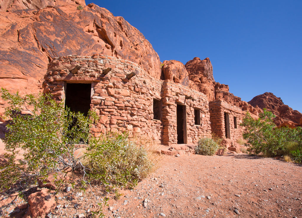 Stone cabins at Valley of Fire State Park in Nevada