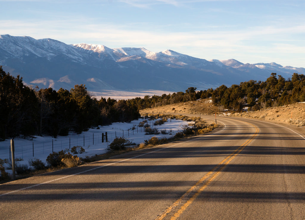Mountain Landscape Surrounding Great Basin Nevada Highway Route, Nevada