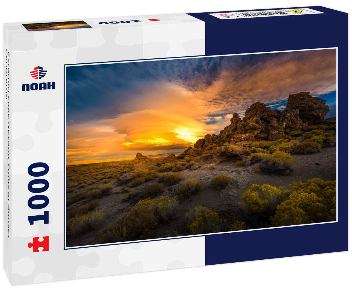 Pyramid Lake Nevada Tufas at Sunset Panorama