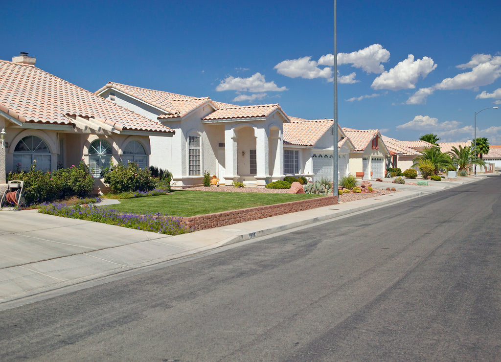 Desert construction of new homes in Clark County, Las Vegas, Nevada