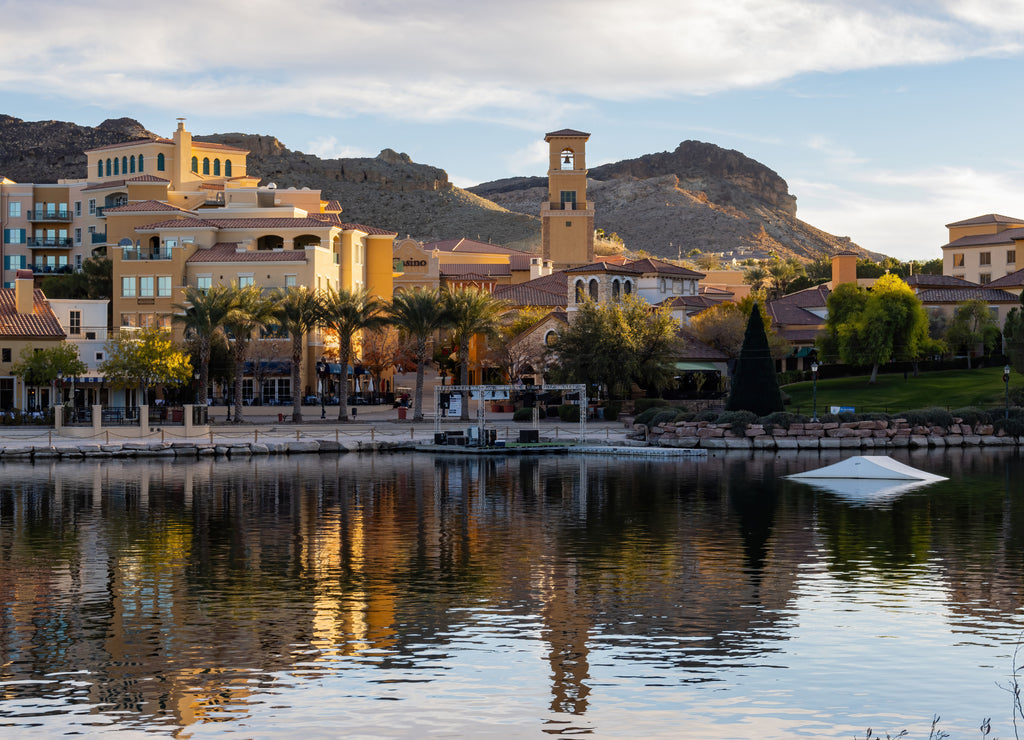 Sunset view in Lake Las Vegas area, Nevada