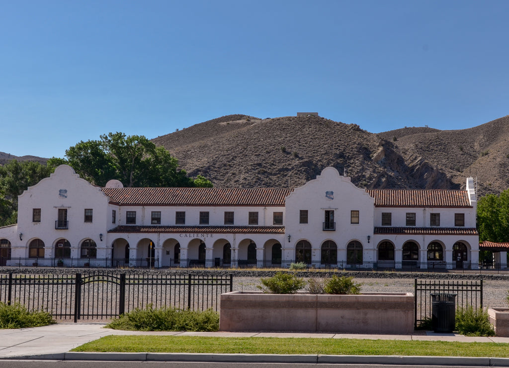 Caliente City Hall at old Union Pacific Railroad depot (Caliente, Lincoln county, Nevada)