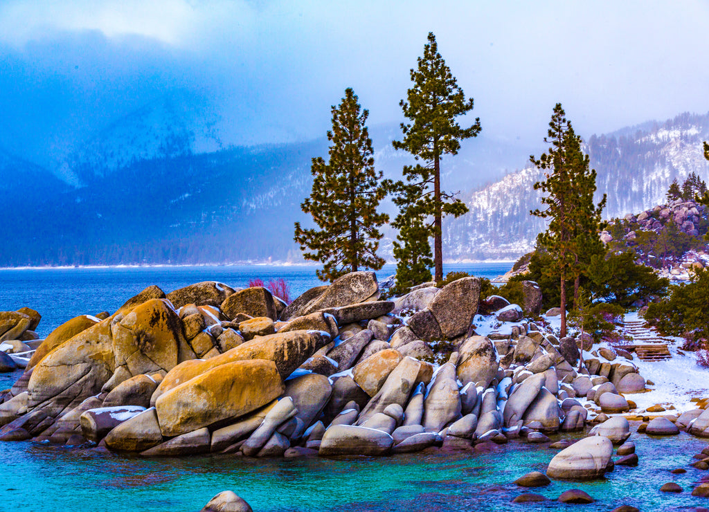 Lake Tahoe, Nevada: Lakeside views on the North Shore of Lake Tahoe, near Sand Harbor, and Incline Village