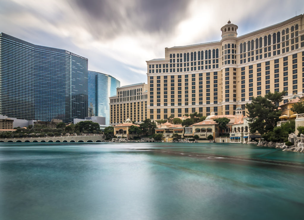 Hotels and city skyline in Las Vegas Nevada