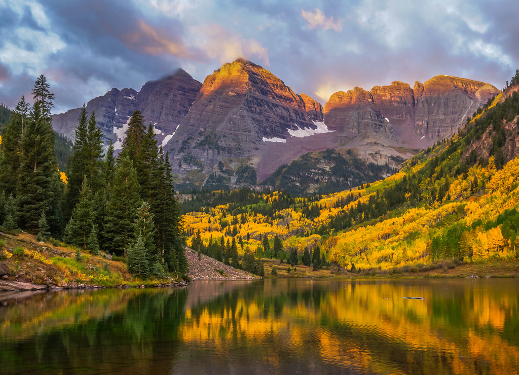 Maroon Bells - Fall Foliage, Colorado