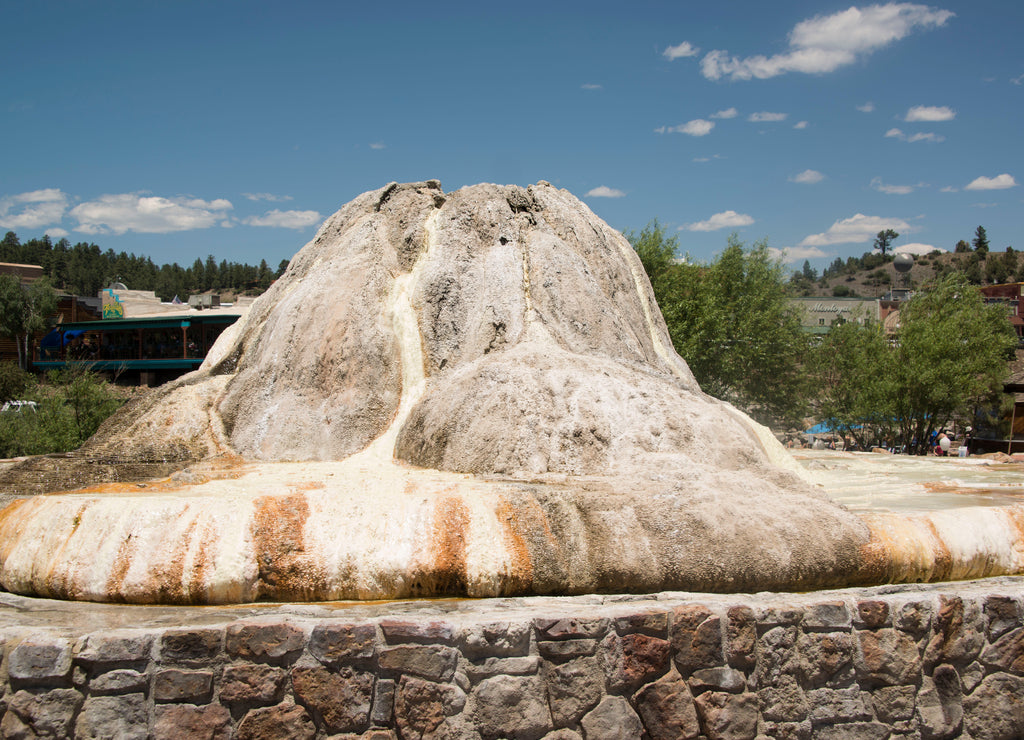 Mineral hot springs natural deposit in Pagosa Springs, Colorado, USA