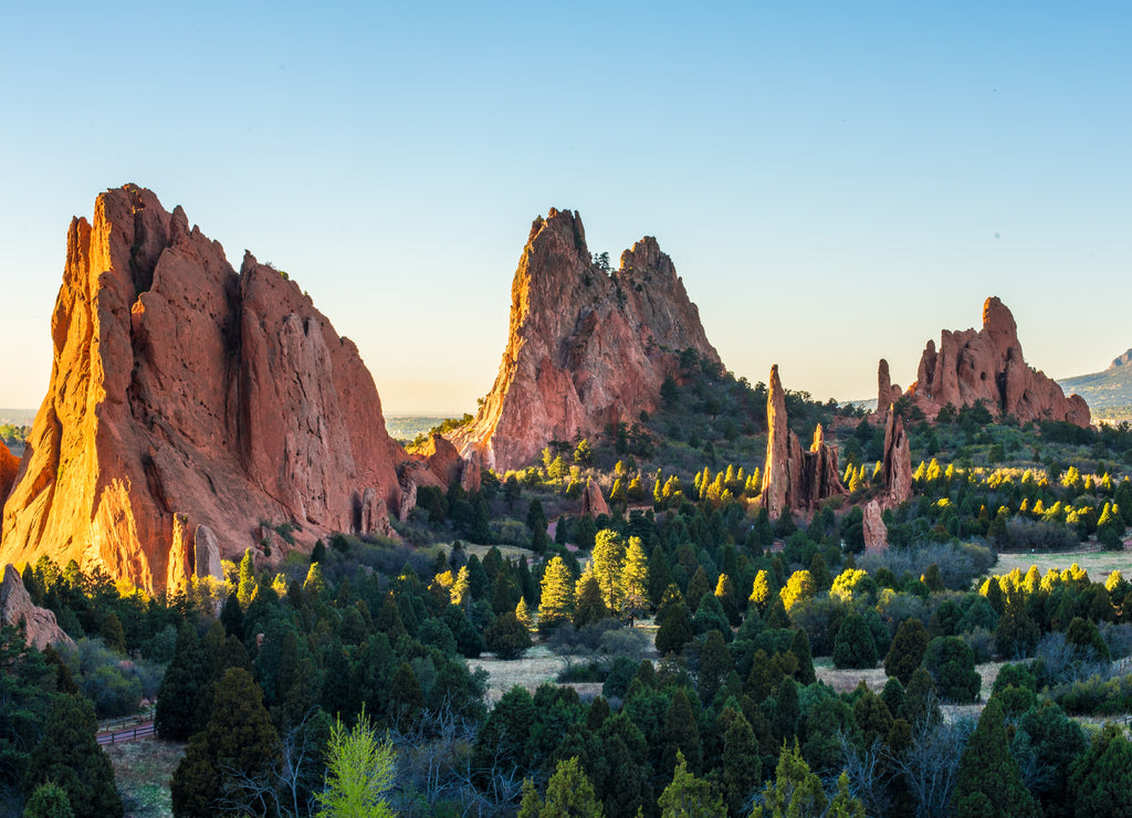 Sunrise at the Garden of the Gods in Colorado Springs, Colorado