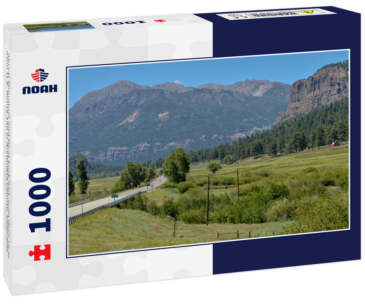 Sheep Mountain and West Fork San Juan river view from U.S. Route 160 in Archuleta county, Colorado