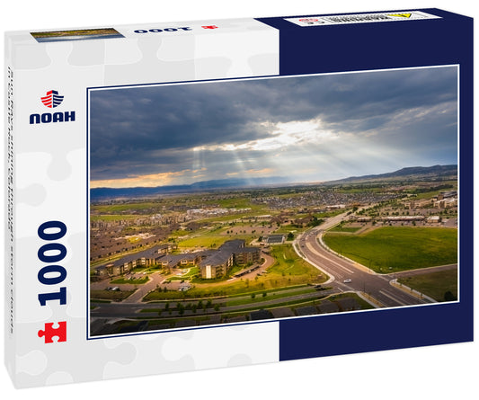 Sun Rays shining through storm clouds in Castle Rock, Colorado