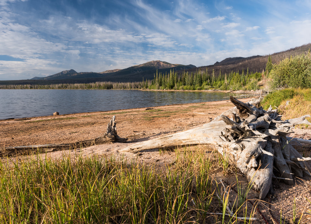 Routt National Forest Recreation Area with Big Creek Lakes and campground on the edge of Mount Zirkel Wilderness. Located on the north west part of North Park outside of Walden Colorado
