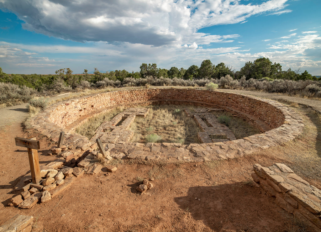 Colorado, Montezuma County, Canyons of the Ancients National Monument. The Great Kiva at Lowry Pueblo