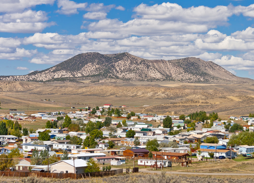 Town of Craig Colorado with Cedar Mountain in the backdrop, Moffatt County, Colorado