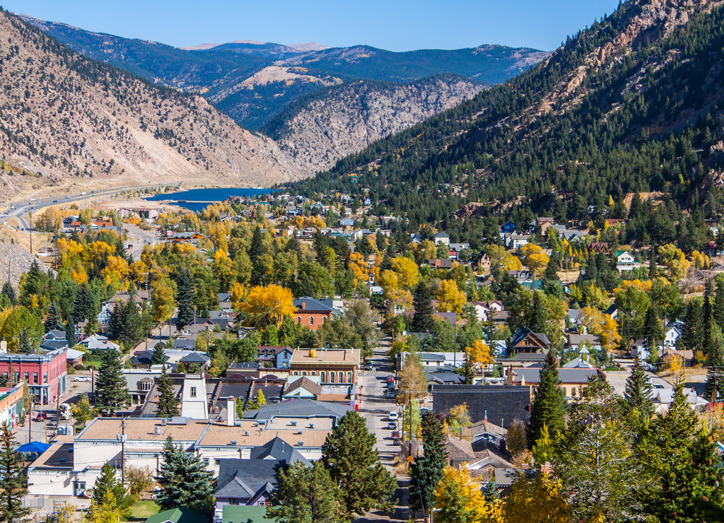 Georgetown Colorado Autumn - Georgetown aerial photo in autumn, Clear Creek County, Colorado