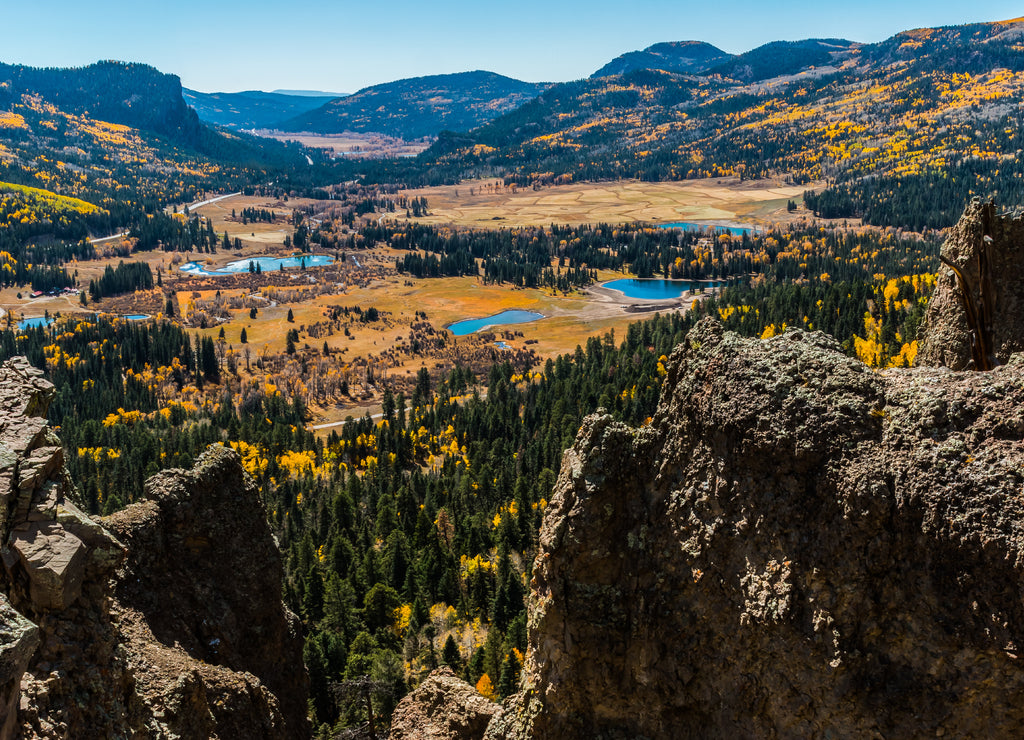 Fall Color and Square Top Mountain From Wolf Creek Pass, Pagosa Springs, Colorado, USA