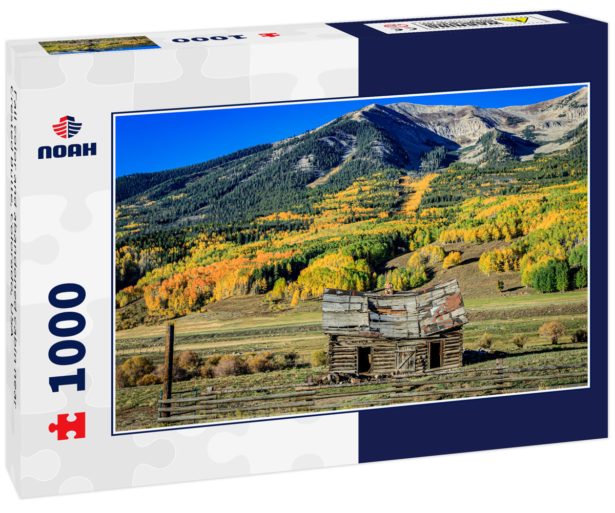 Fall color and abandoned cabin near Crested Butte, Colorado, USA