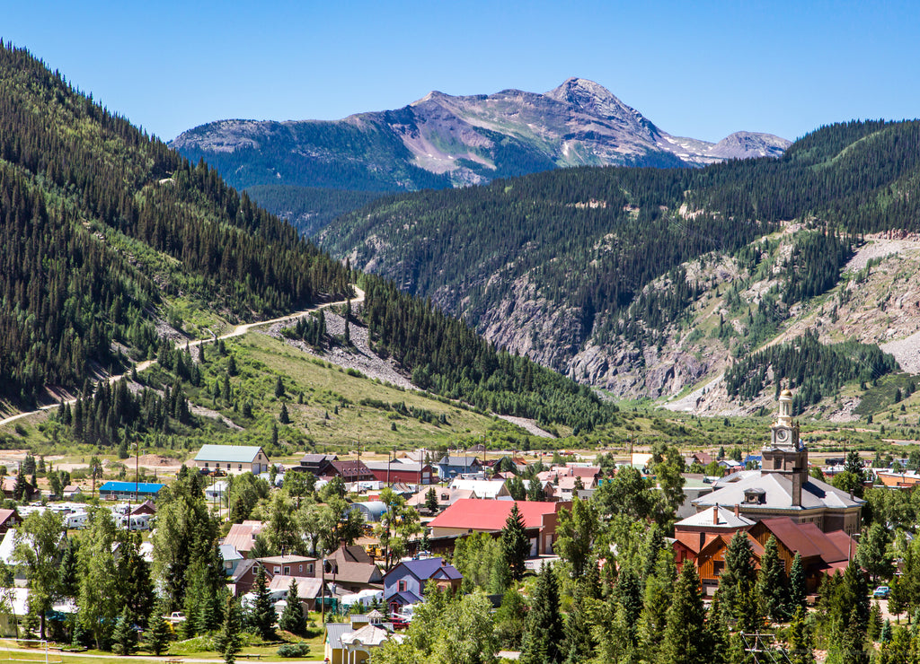 Silverton Colorado Aerial in Summer
