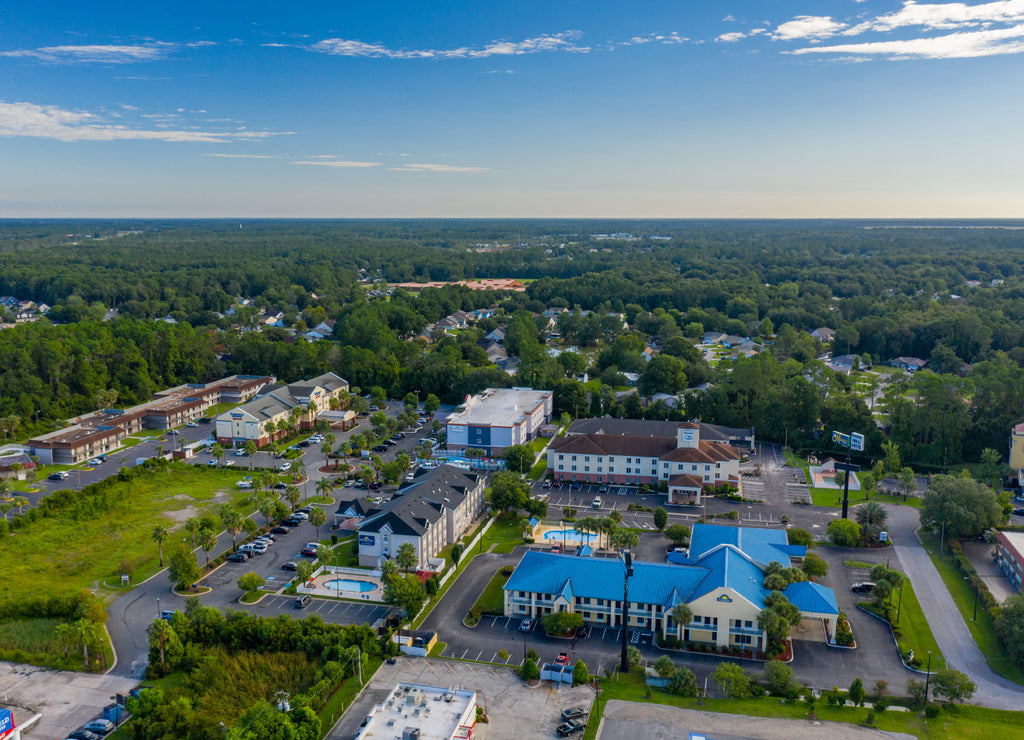 Aerial photo hotels in Kingsland Georgia USA